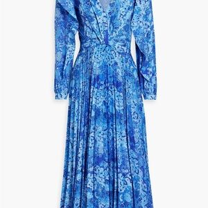 10 Crosby Derek Lam Vibrant Blue Patterned Midi Dress
